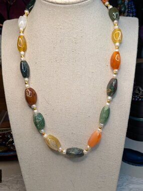 Vintage Beggar’s Beads Gemstone Necklace